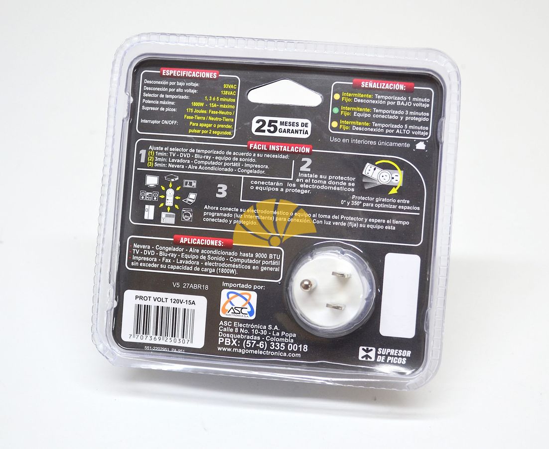 PROTECTOR VOLTAJE SMART-VOLT 120V 15A - Imagen 3
