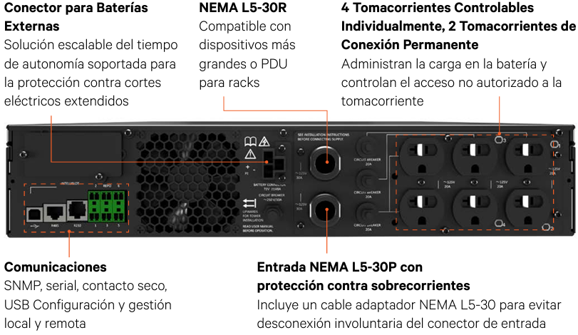 UPS VERTIV 3kVA-2.7kW 120V ONLINE GXT5-3000LVRT2UXL - Imagen 3